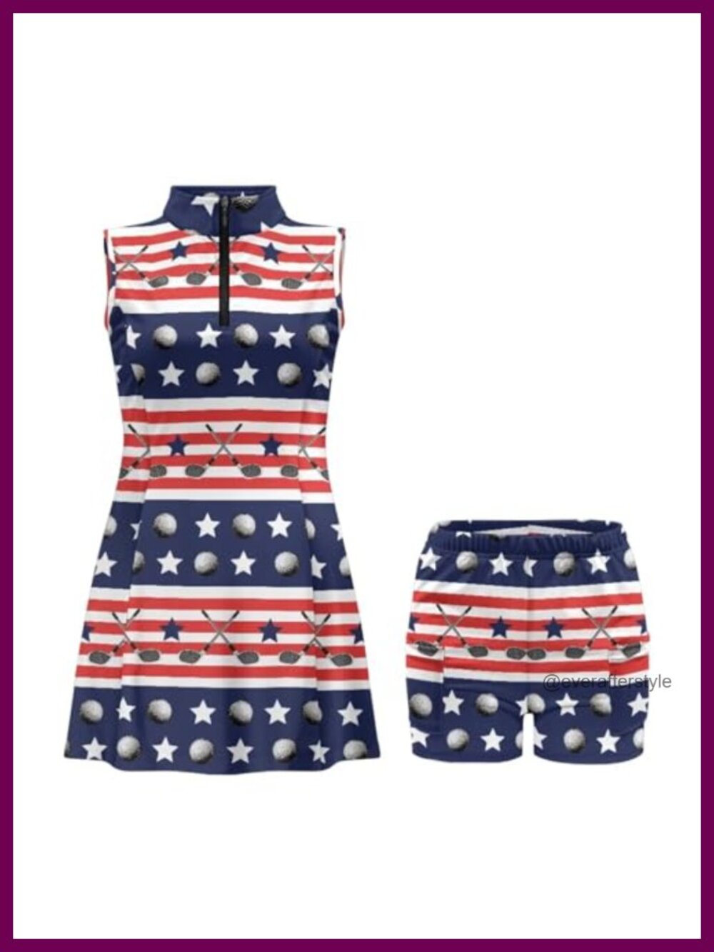 Women's Sleeveless Golf Tennis Dress with Built-in Shorts and Pockets